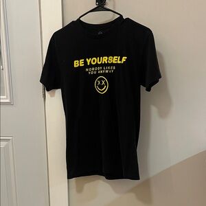 Black T-Shirt with Yellow Graphic
